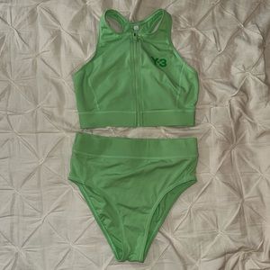 Y3 green bikini set